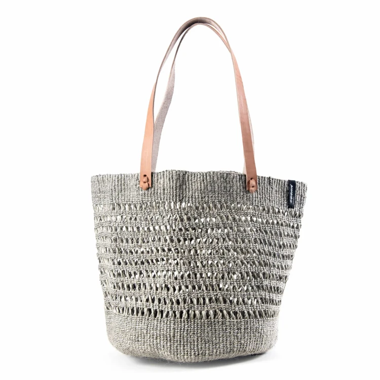 mifuko-sisal-shopper-basket-Kiondo light grey open weave.webp